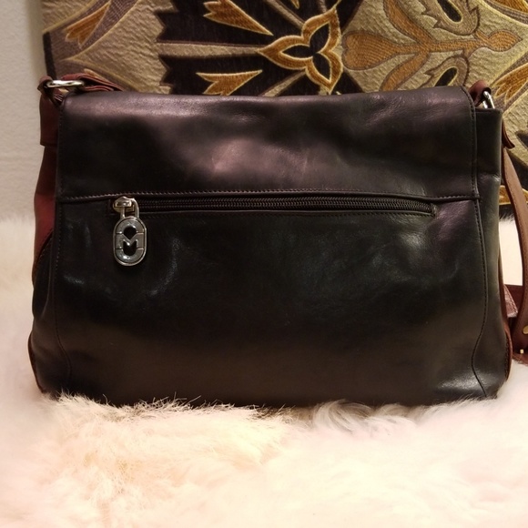 Marino Orlandi black and burnt brown leather bag - Picture 4 of 8